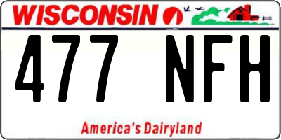 WI license plate 477NFH