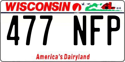 WI license plate 477NFP