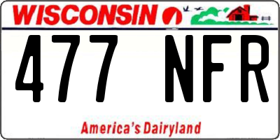 WI license plate 477NFR