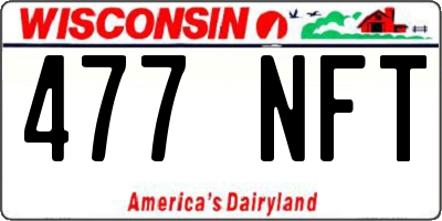 WI license plate 477NFT