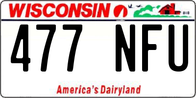 WI license plate 477NFU