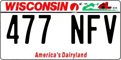 WI license plate 477NFV