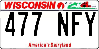 WI license plate 477NFY