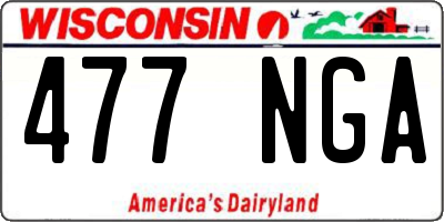 WI license plate 477NGA
