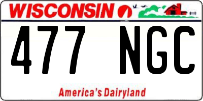 WI license plate 477NGC