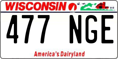 WI license plate 477NGE