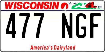 WI license plate 477NGF