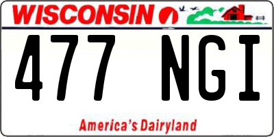 WI license plate 477NGI