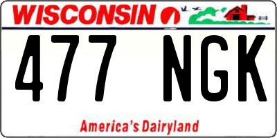 WI license plate 477NGK