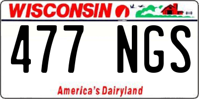 WI license plate 477NGS