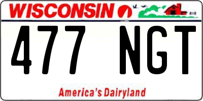 WI license plate 477NGT