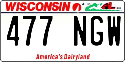 WI license plate 477NGW
