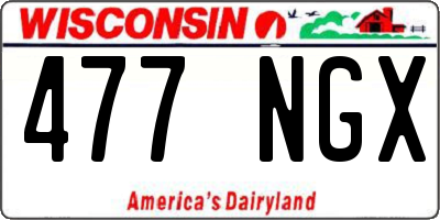 WI license plate 477NGX