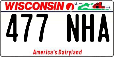 WI license plate 477NHA