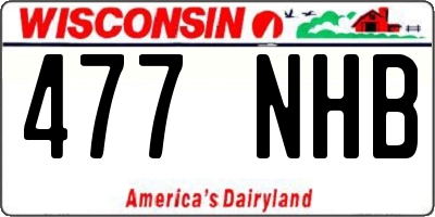 WI license plate 477NHB
