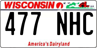 WI license plate 477NHC