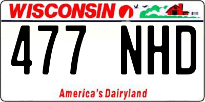 WI license plate 477NHD
