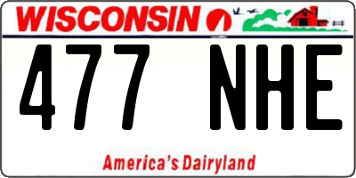 WI license plate 477NHE