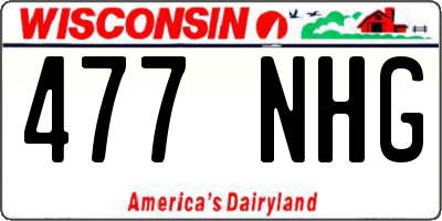 WI license plate 477NHG
