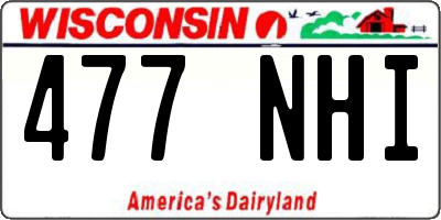 WI license plate 477NHI