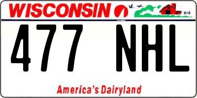 WI license plate 477NHL