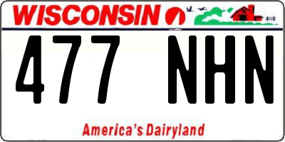 WI license plate 477NHN