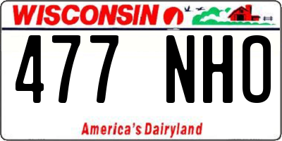 WI license plate 477NHO