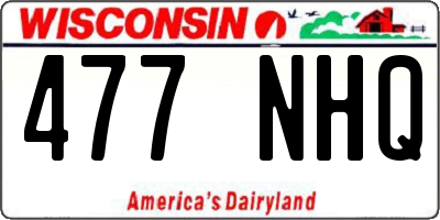 WI license plate 477NHQ