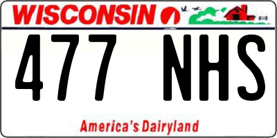 WI license plate 477NHS