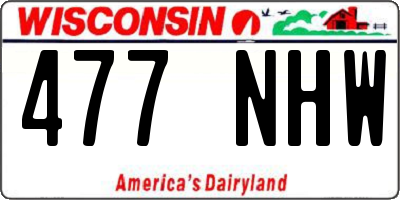 WI license plate 477NHW