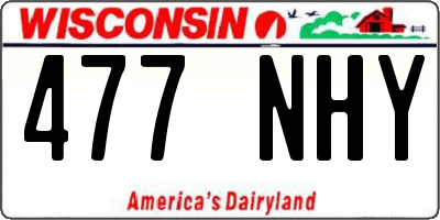 WI license plate 477NHY