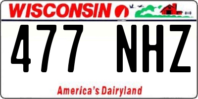 WI license plate 477NHZ