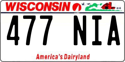 WI license plate 477NIA
