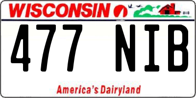 WI license plate 477NIB