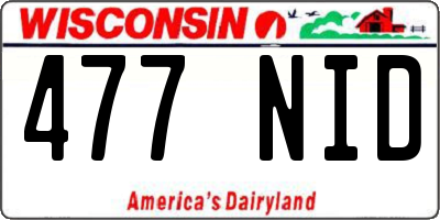 WI license plate 477NID