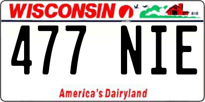 WI license plate 477NIE