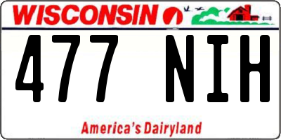 WI license plate 477NIH