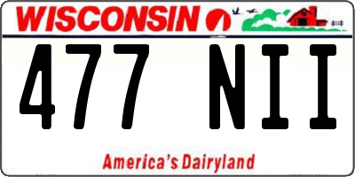 WI license plate 477NII