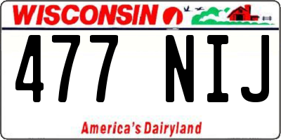 WI license plate 477NIJ