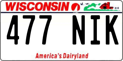 WI license plate 477NIK