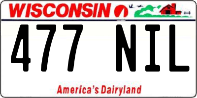 WI license plate 477NIL