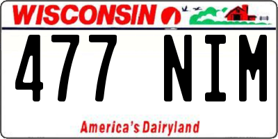 WI license plate 477NIM