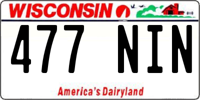 WI license plate 477NIN