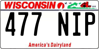 WI license plate 477NIP