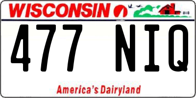 WI license plate 477NIQ