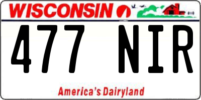 WI license plate 477NIR