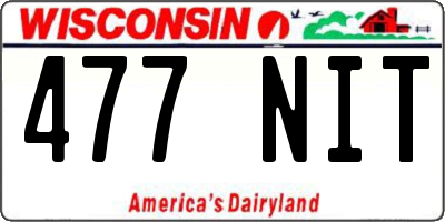 WI license plate 477NIT