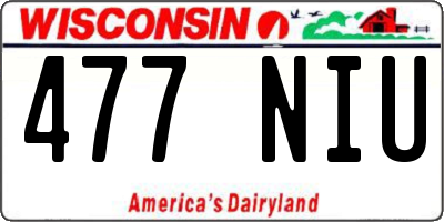 WI license plate 477NIU