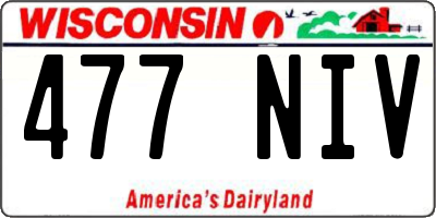 WI license plate 477NIV