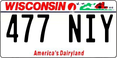 WI license plate 477NIY